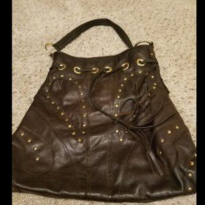 Bulga Dark Brown Leather Shoulder Bag